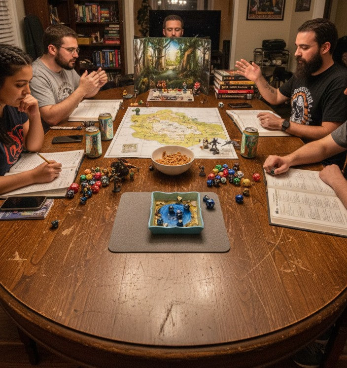 The Azure Oasis — Handcrafted Crystal Resin Dice Tray & Storage Case