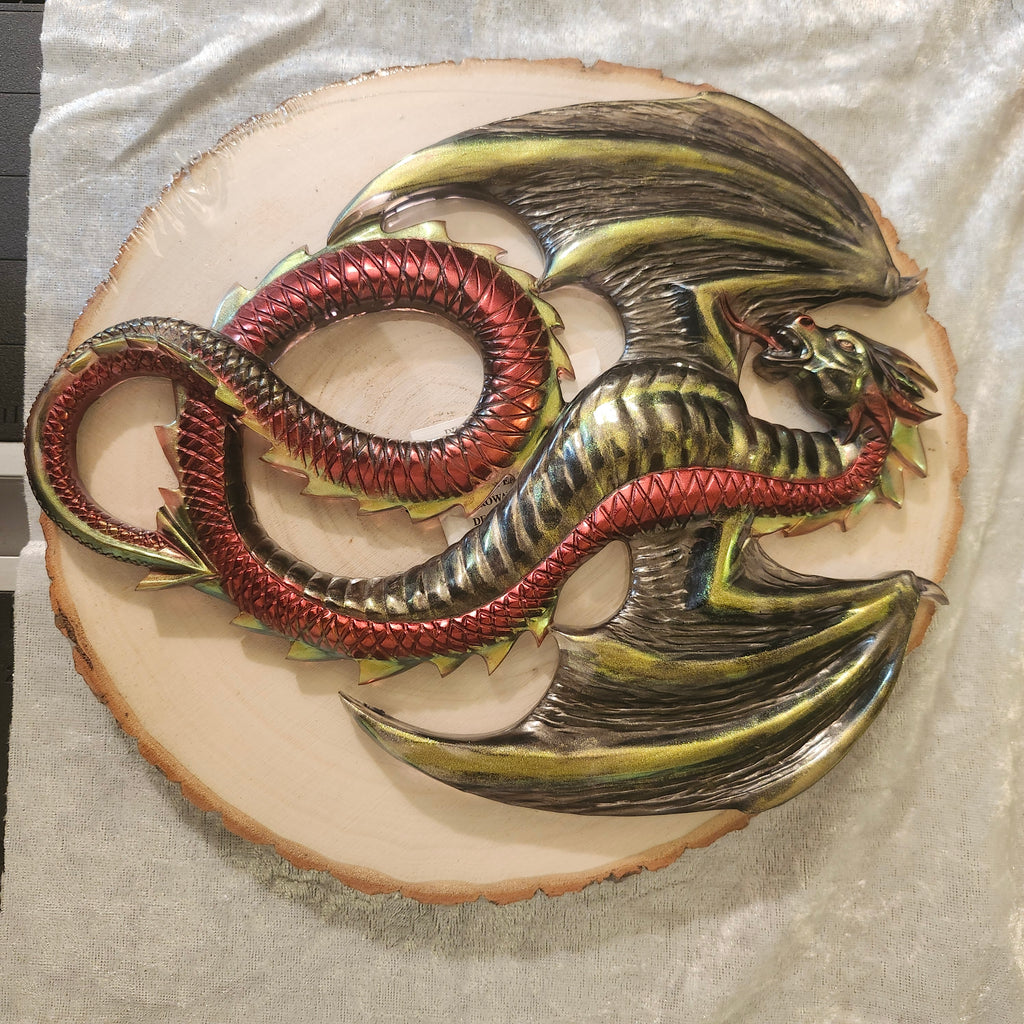 Galactic Dragon Hand-Crafted Cosmic Epoxy Pedestal Table