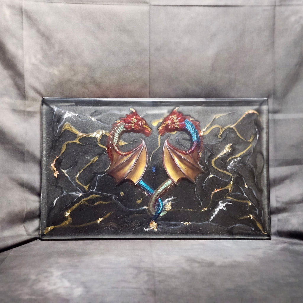 Chromatic Apex Dragons, MTG playmat, fantasy tabletop board, and wall art