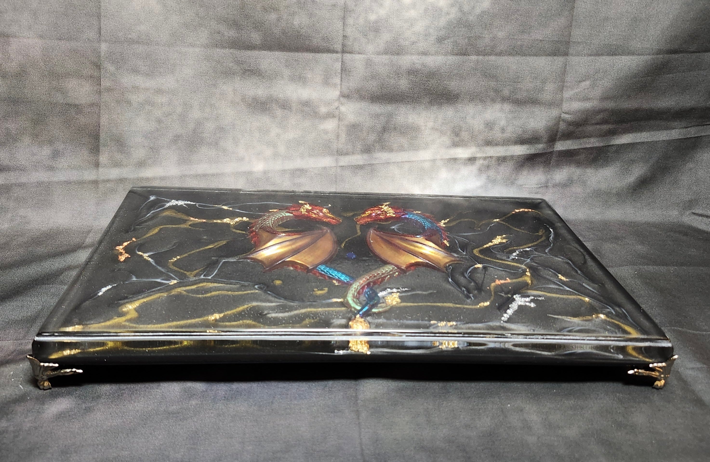 Chromatic Apex Dragons, MTG playmat, fantasy tabletop board, and wall art