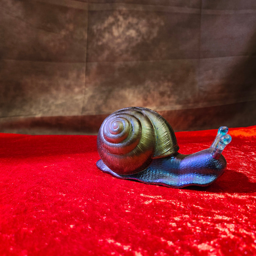 The Enchanted Grove — Metallic 3D Resin Fantasy Snail Sculpture