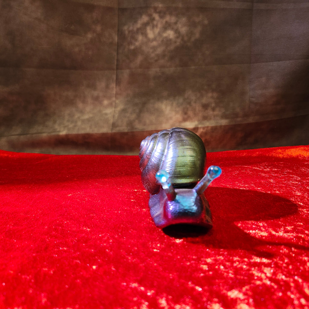 The Enchanted Grove — Metallic 3D Resin Fantasy Snail Sculpture