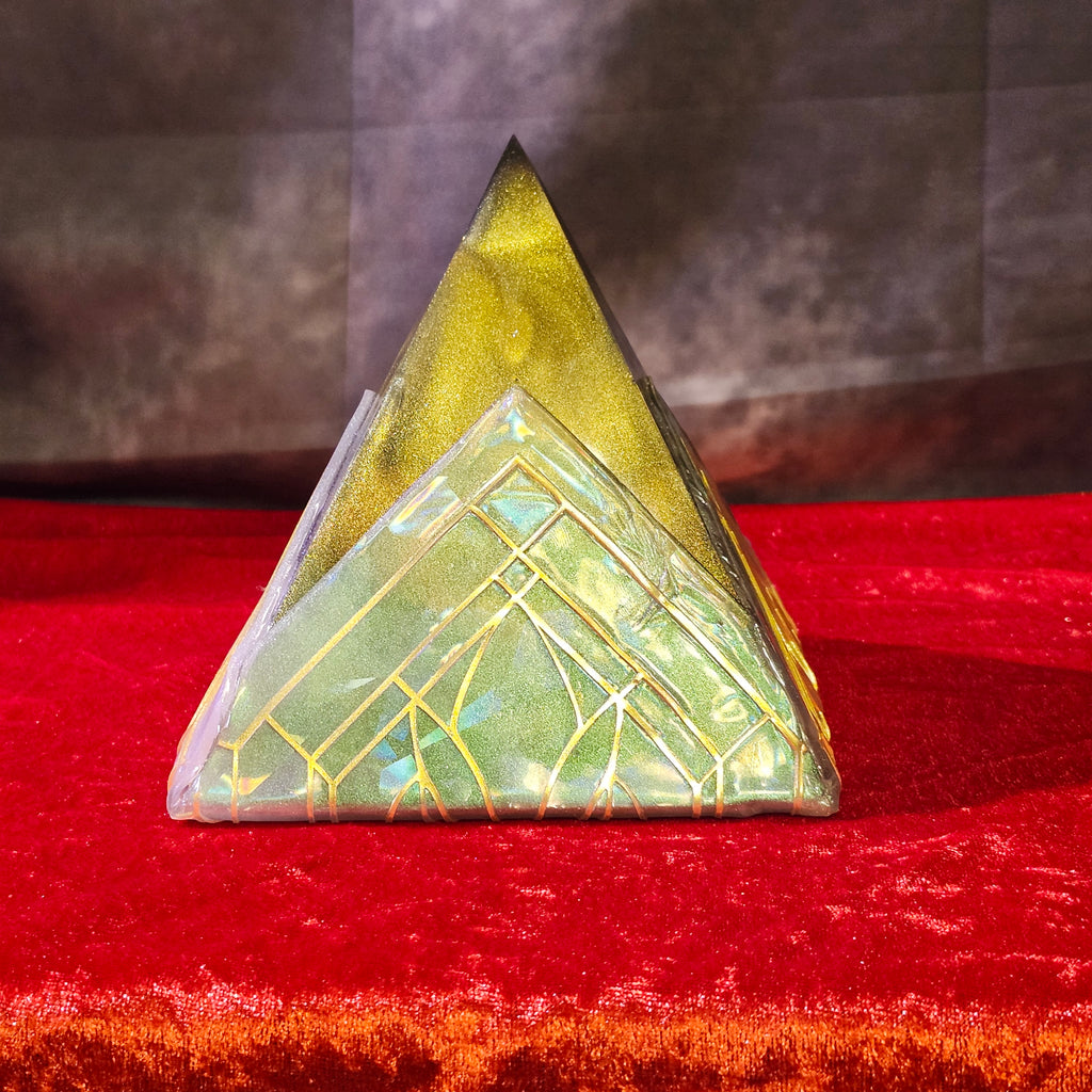 The Cosmic Monolith — 3D Resin Art Deco Prism Pyramid Sculpture