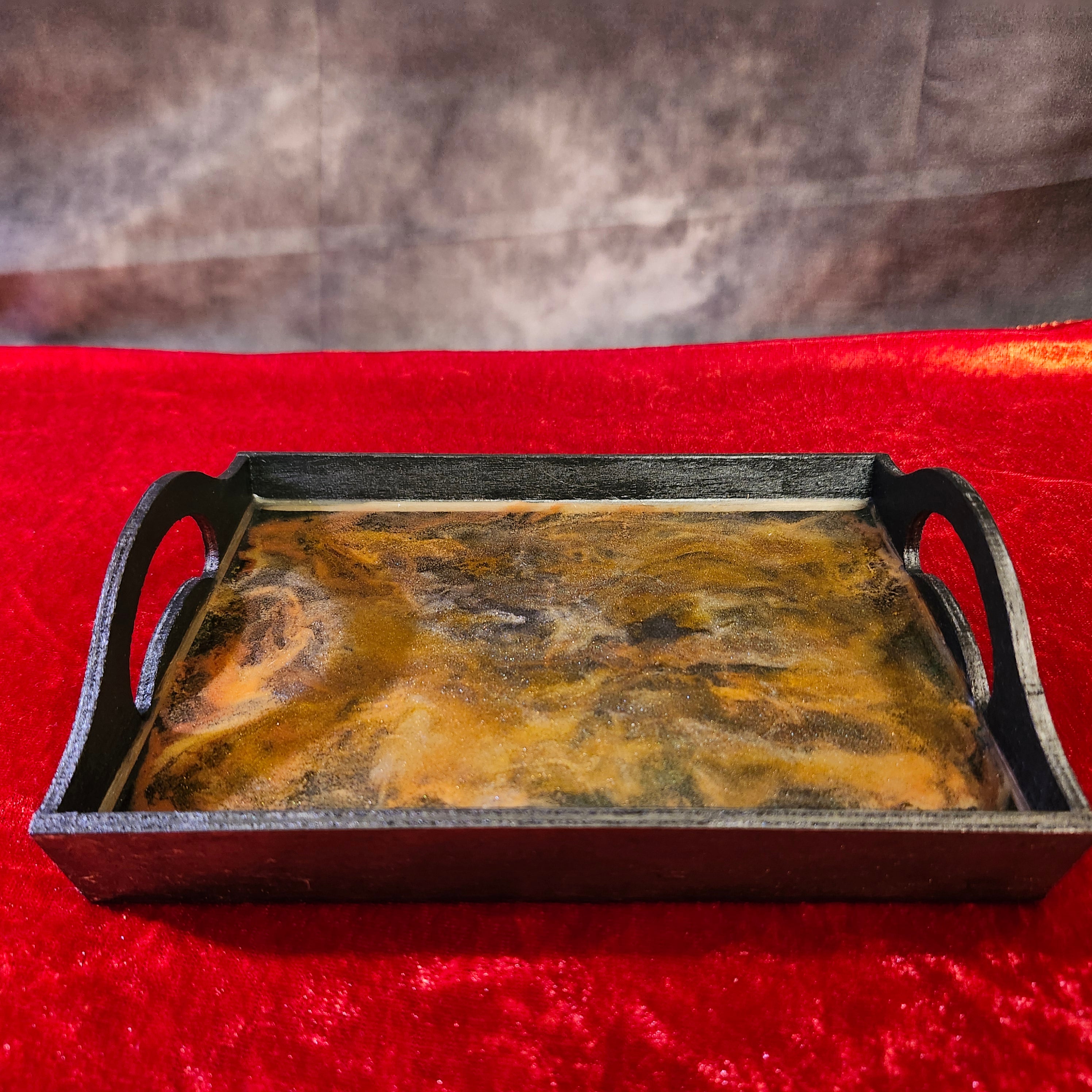 The Cosmic Nebula — Handcrafted Resin Dice Tray & Tabletop Storage Valet
