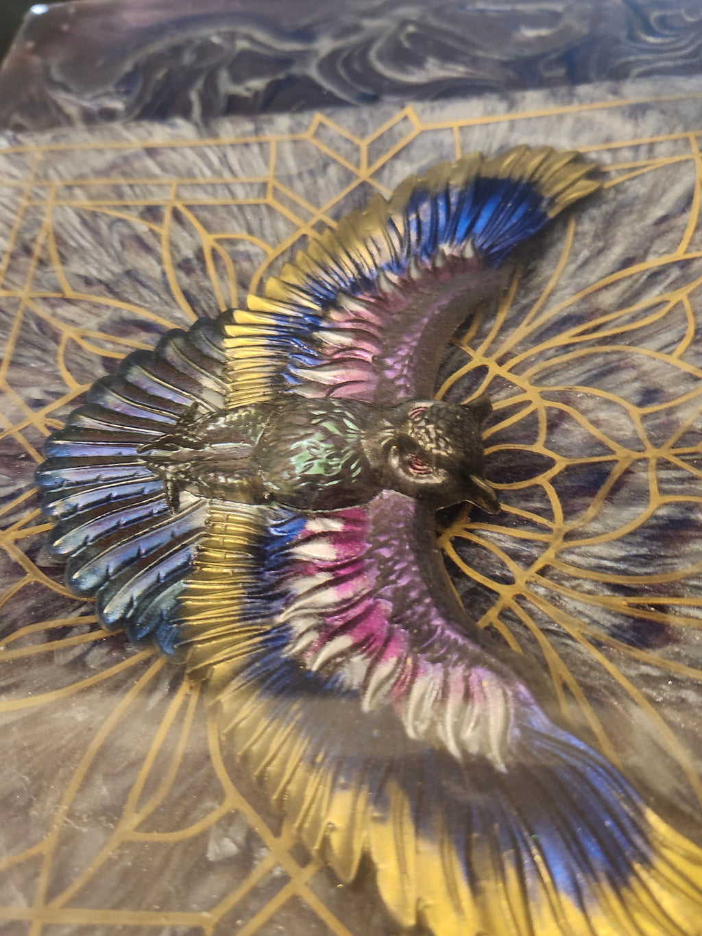 Awakening-Mystic-Owl-Fantasy-Artwork | Epoxy-Handmade-Mixed-media