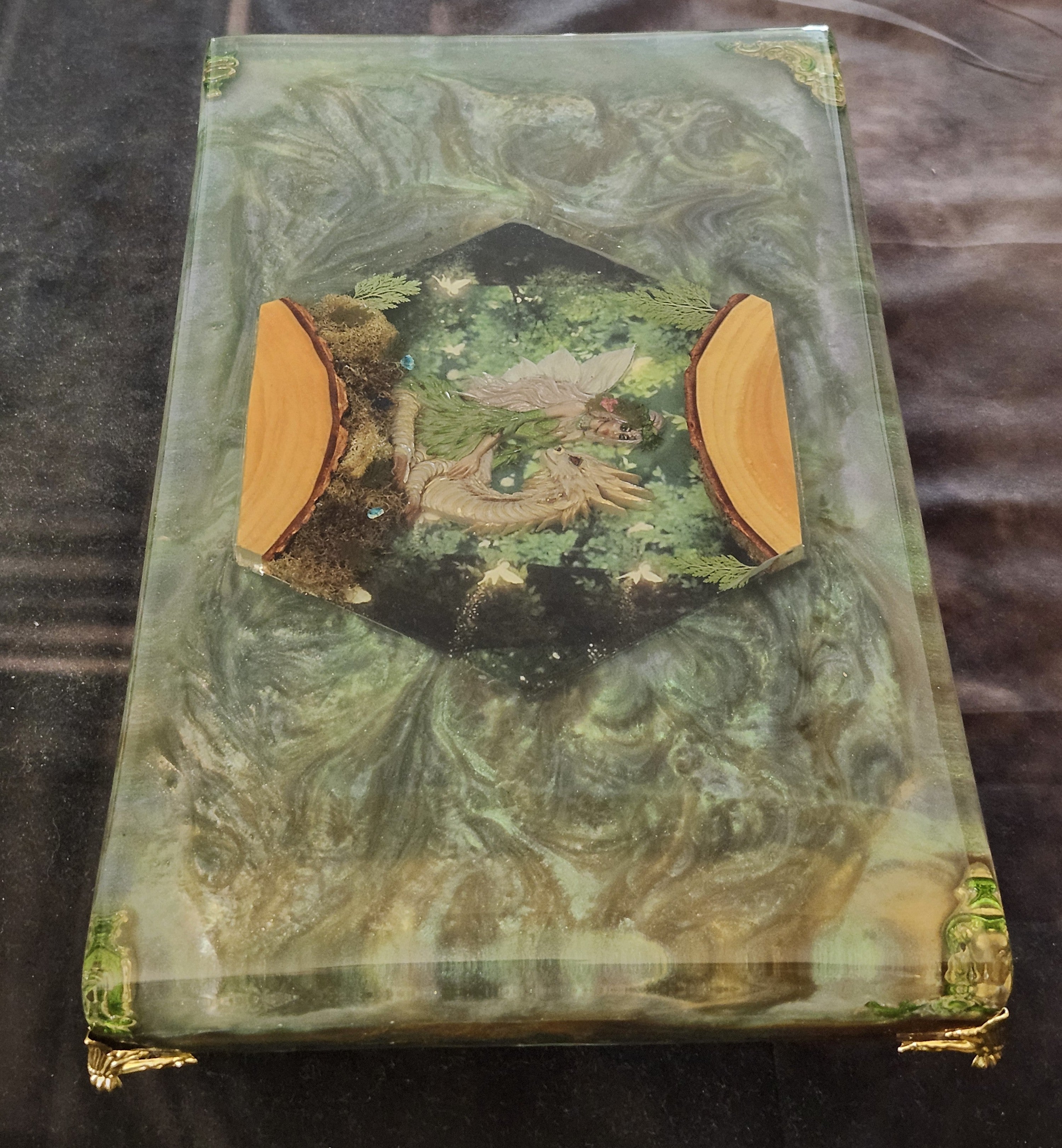 Mystic-Woodlands-Dragon-Fairy-Epoxy-Tray | Custom-Fantasy-Artwork