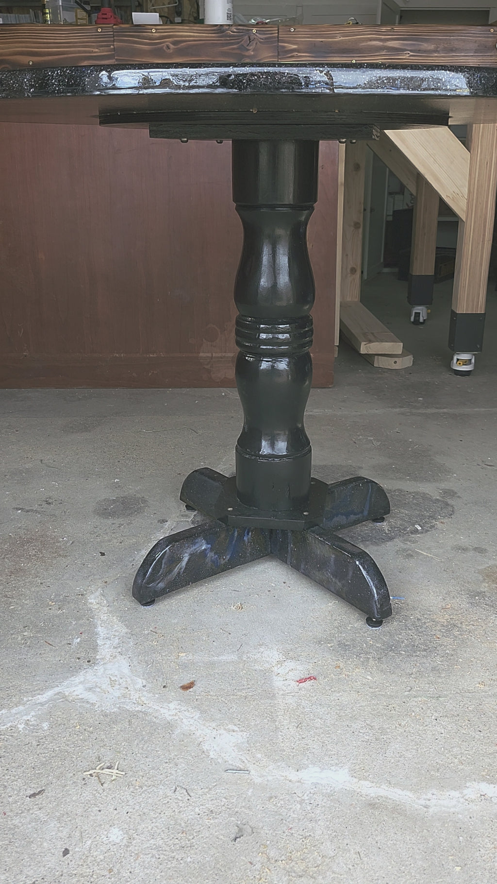 Galactic Dragon Hand-Crafted Cosmic Epoxy Pedestal Table