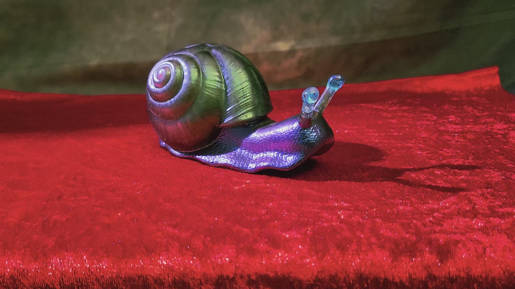 The Enchanted Grove — Metallic 3D Resin Fantasy Snail Sculpture
