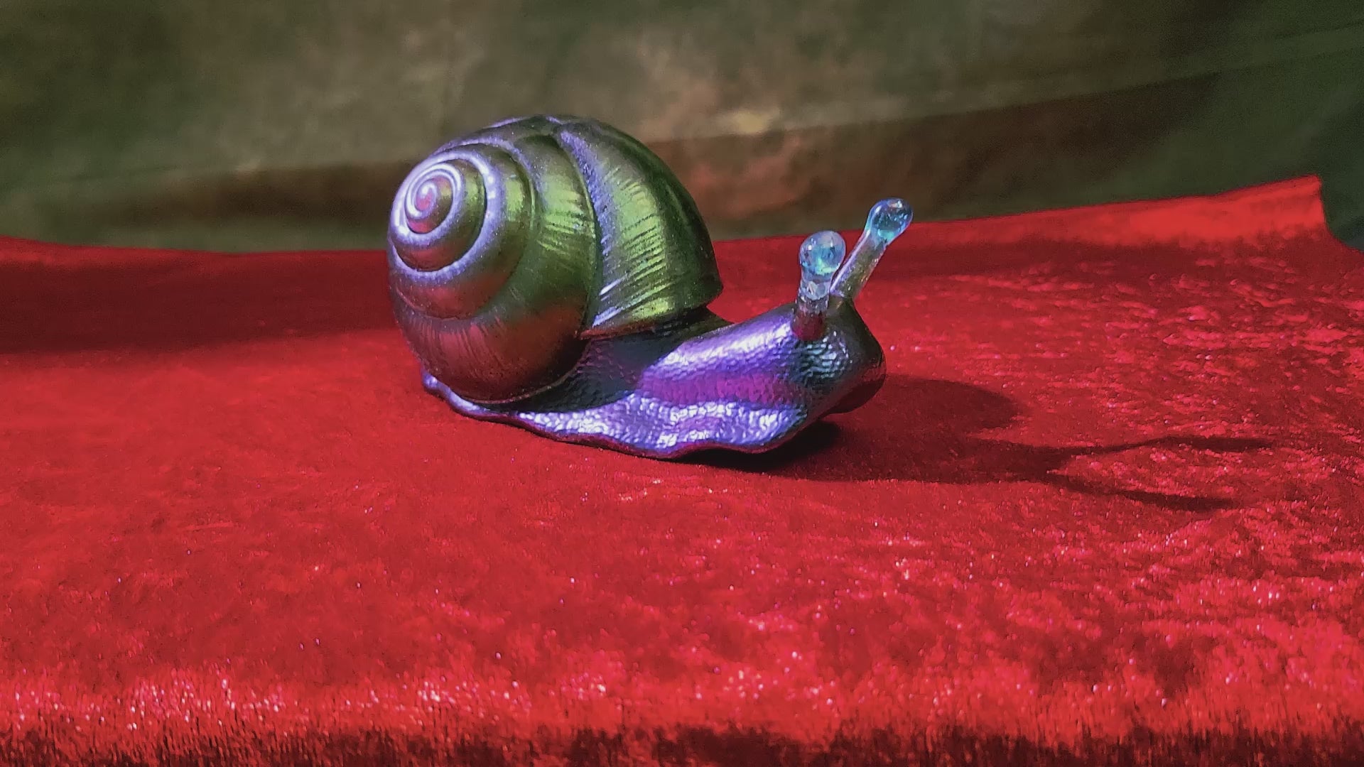 The Enchanted Grove — Metallic 3D Resin Fantasy Snail Sculpture